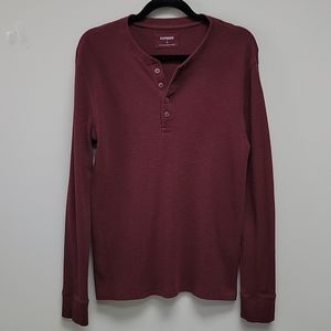 Express vintage waffle henley long sleeve shirt